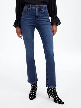 Madewell Mid-Rise Kick Out Cropped Jeans Size 29 Petite Blue Wash